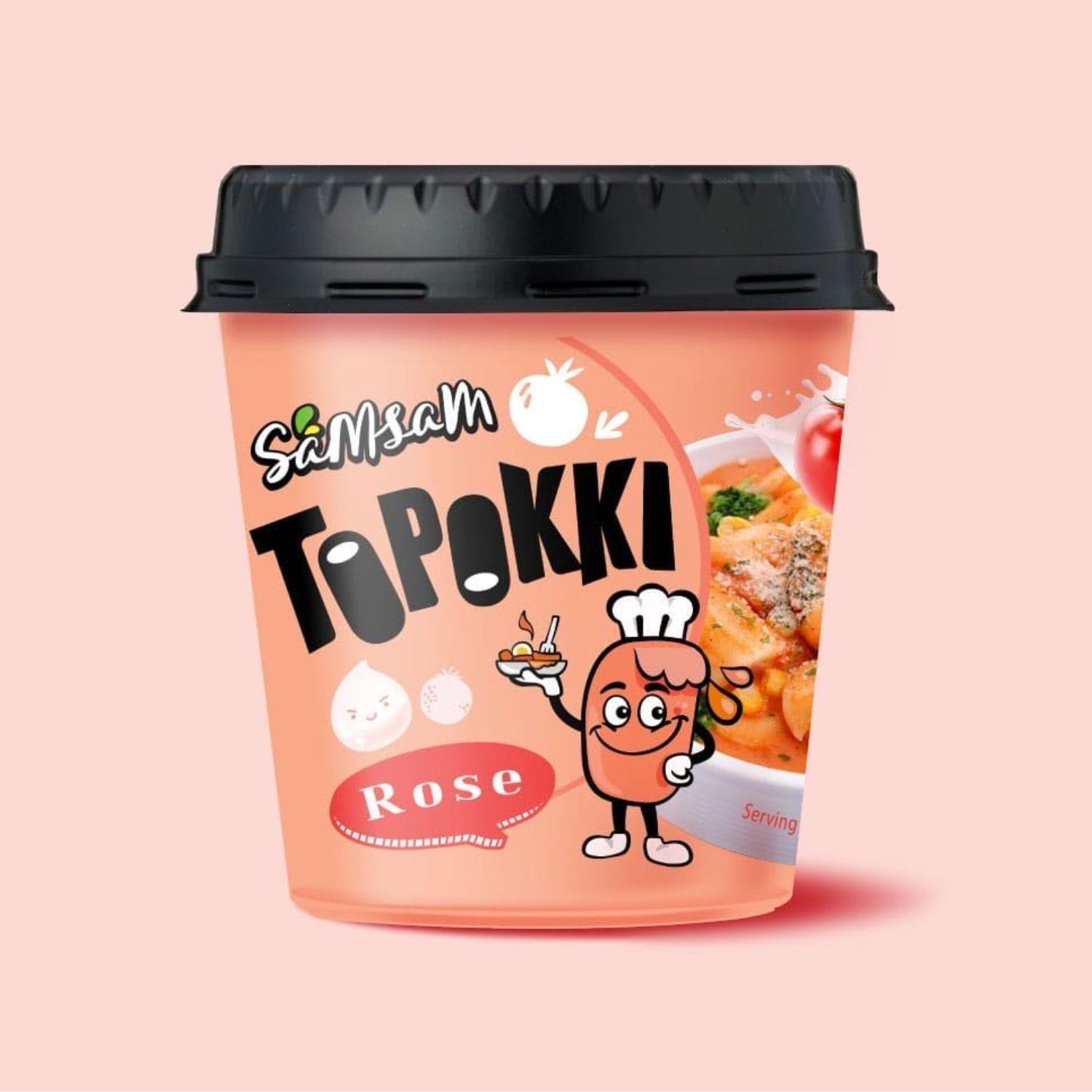 Samsam ,  Korean Toppokki Rice Cake （Pack of 6 cup）