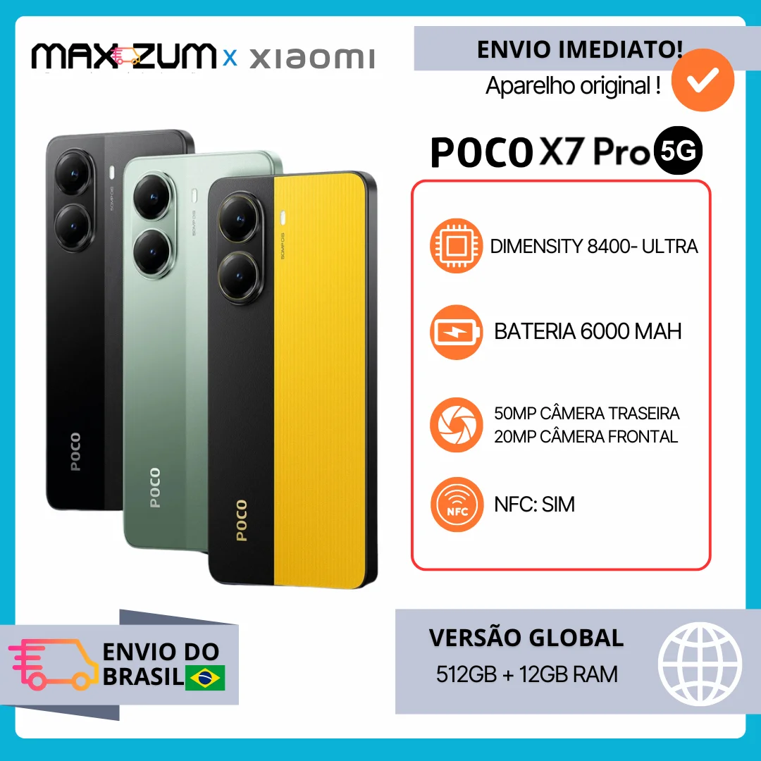 Versão global poco x7 pro smartphone dimensão 8400-ultra 6.67 "120hz display amoled 90w hipercarga 6000mah nfc xiaomi hyperos