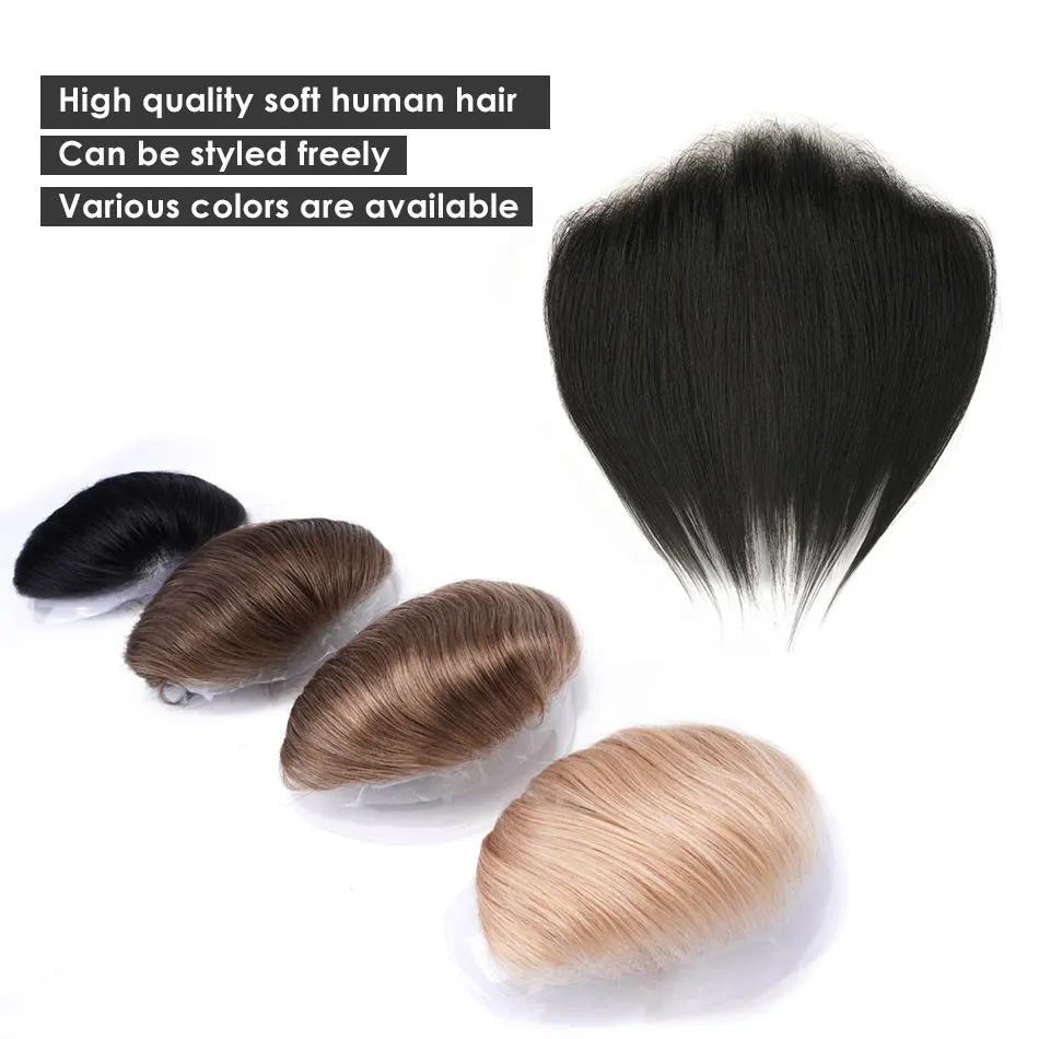 Mặt Trận Nam Toupee Nam Tóc Giả PU Tự Nhiên Dây Cột Tóc Tóc Mảnh Mỏng Da Remy Tóc Hệ Thống Đơn Vị Chân Giả Miếng Dán Cường Lực Giá Rẻ vận Chuyển