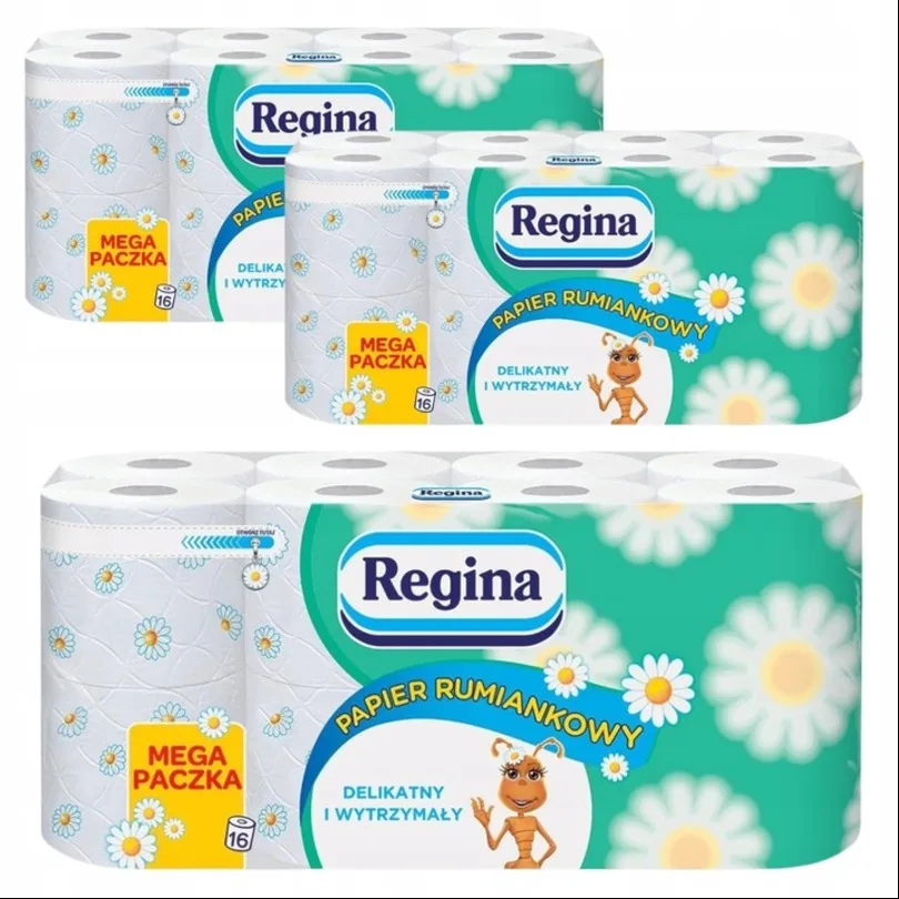Papier toaletowy Regina rumiankowy (16 rolek) x 3 opakowania