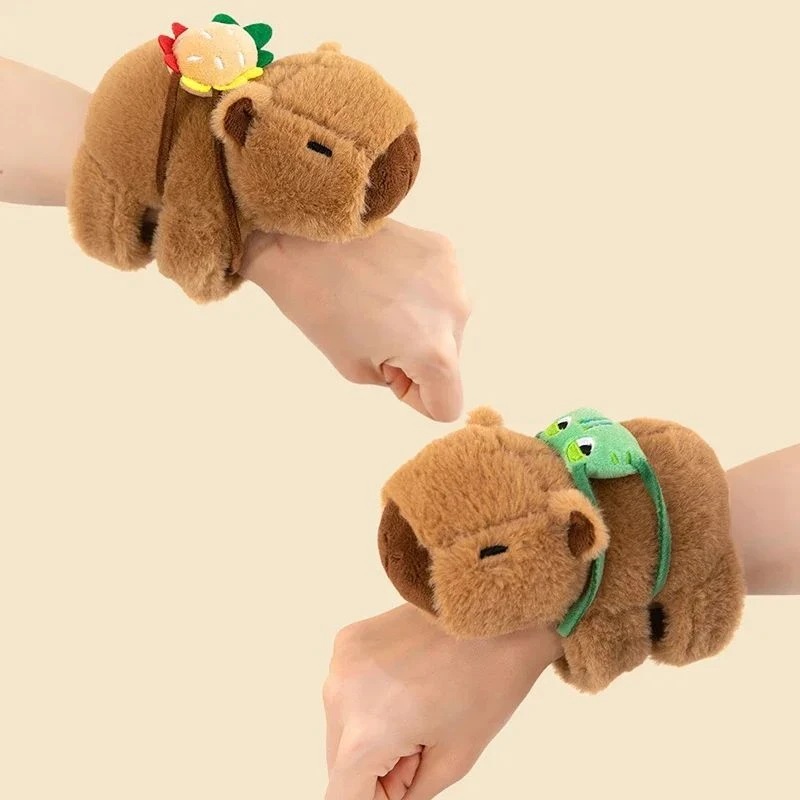 ใหม่น่ารัก Kawaii Capybara สัตว์ Slap Snap Wrap สายรัดข้อมือสร้อยข้อมือ Capybara Plush Hand แหวนสายรัดข้อมือของเล่นเด็กวันเกิด