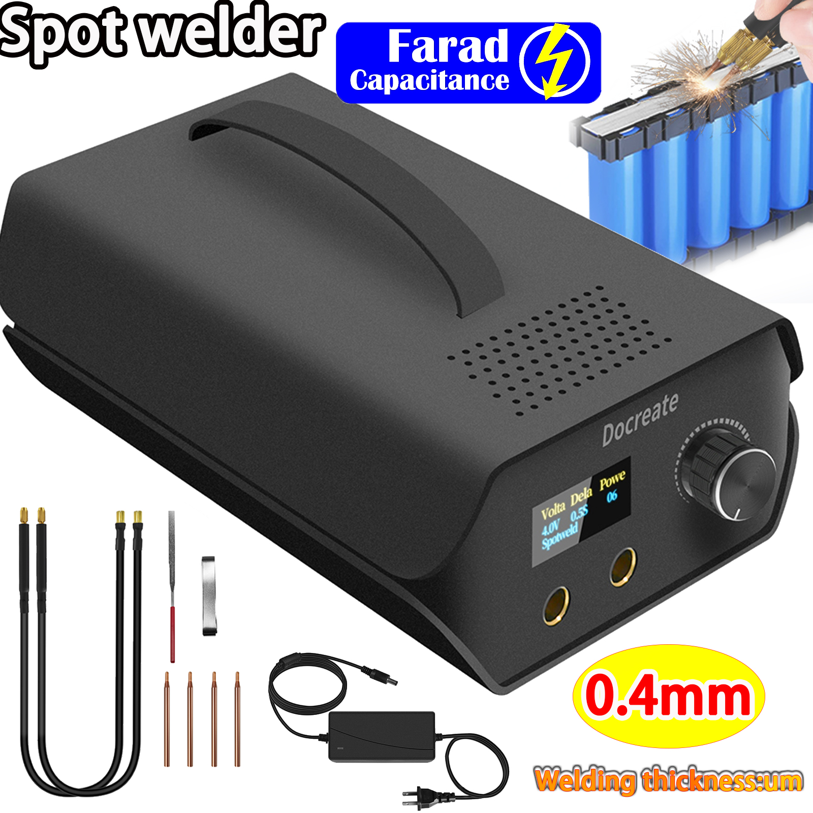 0,3 mm Punktschweißgerät Nickel Tragbares Punktschweißgerät Farad-Kondensator DIY Energiespeicherblatt Mini Home 18650 Lithium-Batterie-Schweißwerkzeug