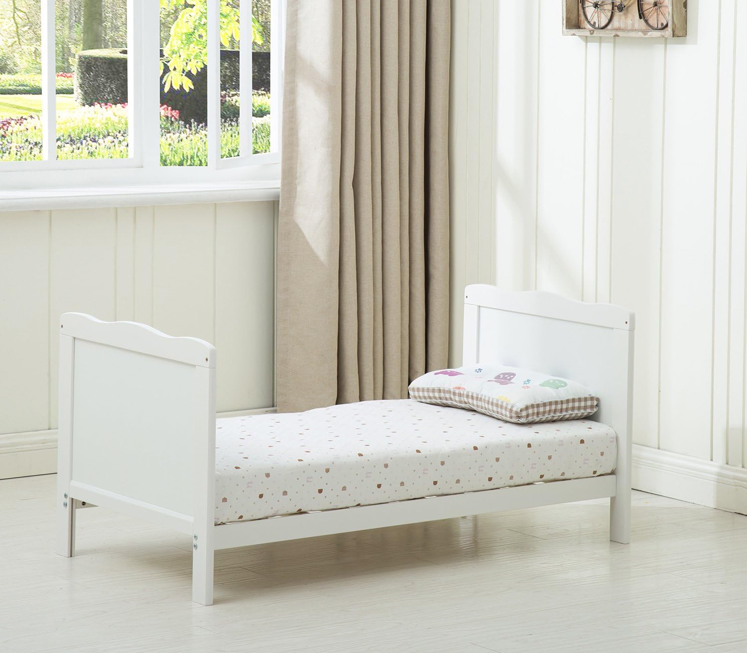 mcc direct Wooden Baby Cot Bed "Orlando" & Water repellent Mattress