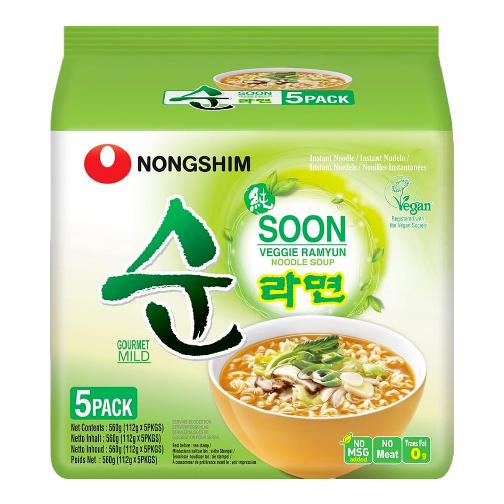 Nongshim Assorted Flavours Instant Ramen Noodle - Spicy Chicken, Original, Soon & Kimchi (Pack of 20)
