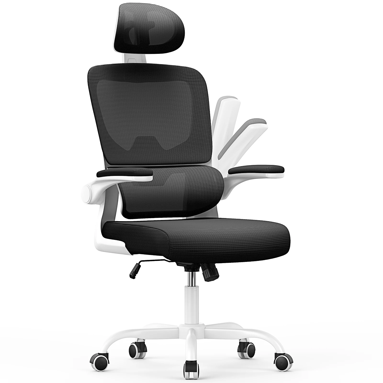 Sedia da ufficio ergonomica Sedia da scrivania con braccioli pieghevoli Sedia da gioco girevole con schienale traspirante regolabile in altezza