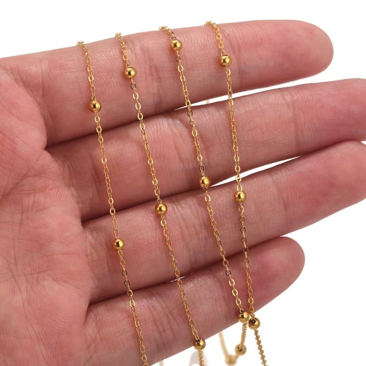 2 meter roestvrijstalen kralenkettingen voor het maken van sieraden DIY