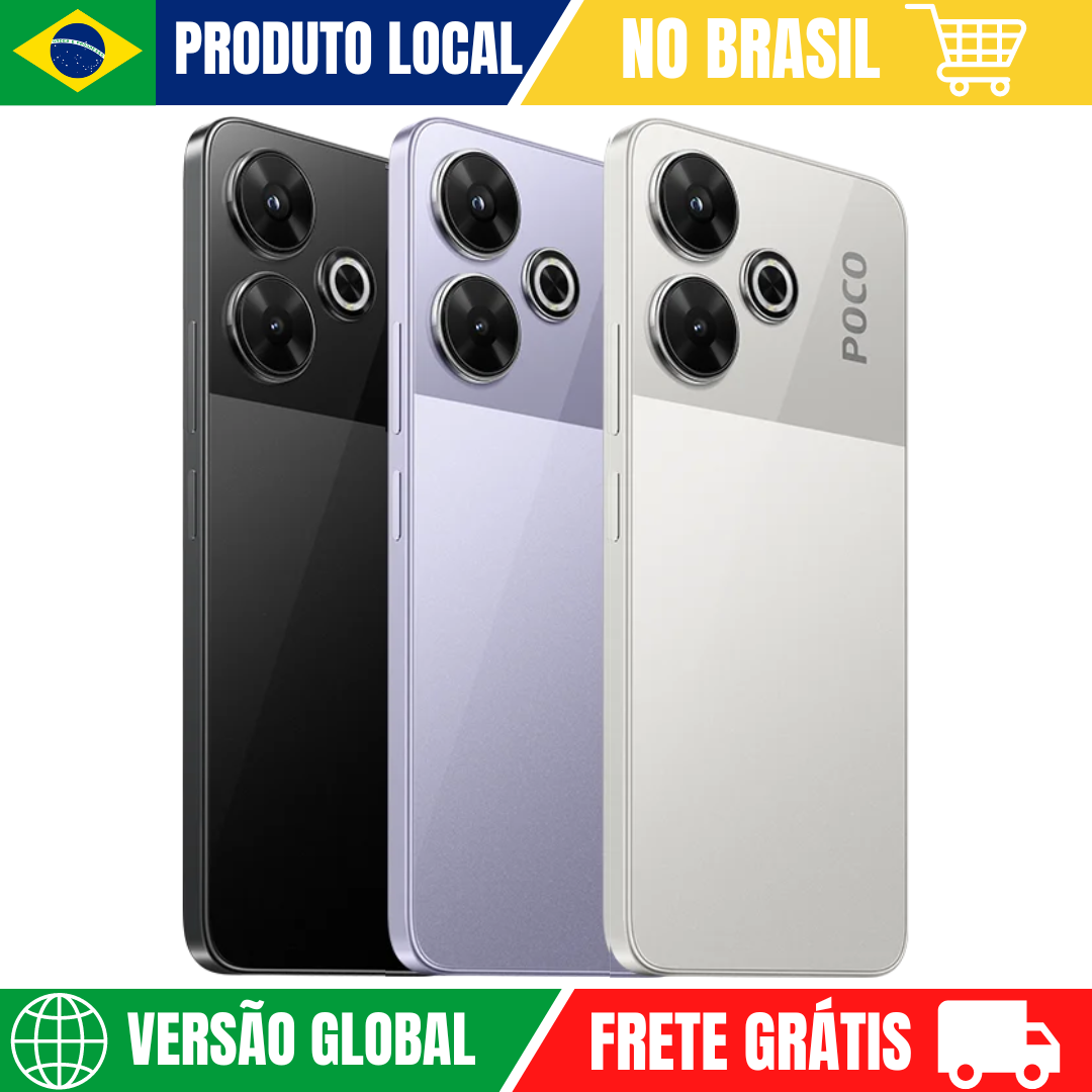 Celular Xiaomi POCO M6 | Câmera 108MP , Processador Mediatek Helio G91 Ultra (12 nm),  Bateria 5030mah, Carregamento 30W