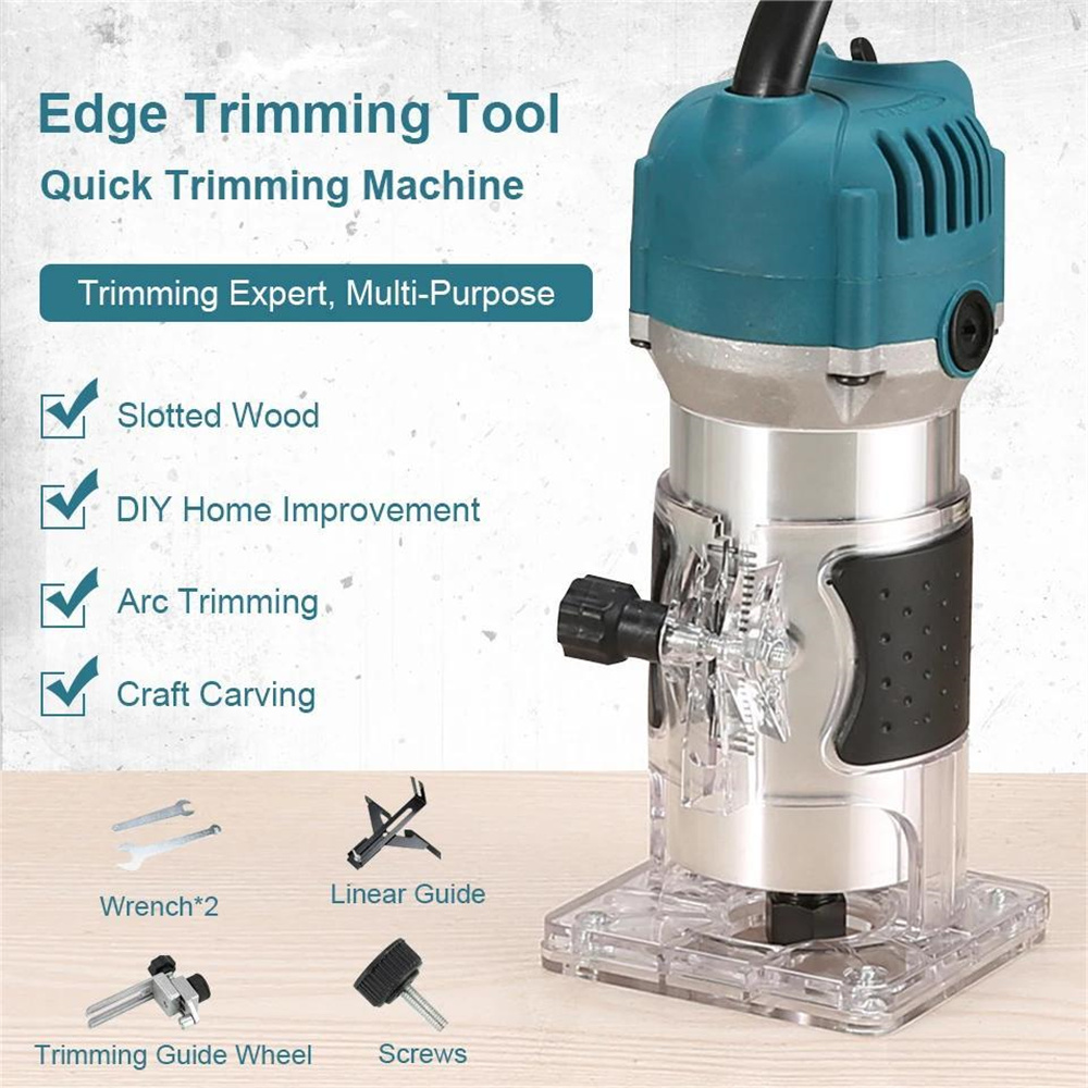 800w 30000rpm fresatrice per legno lavorazione del legno Trimmer elettrico 1/4 pollici intaglio del legno fresatura e cottura piastrelle falegnami potenza