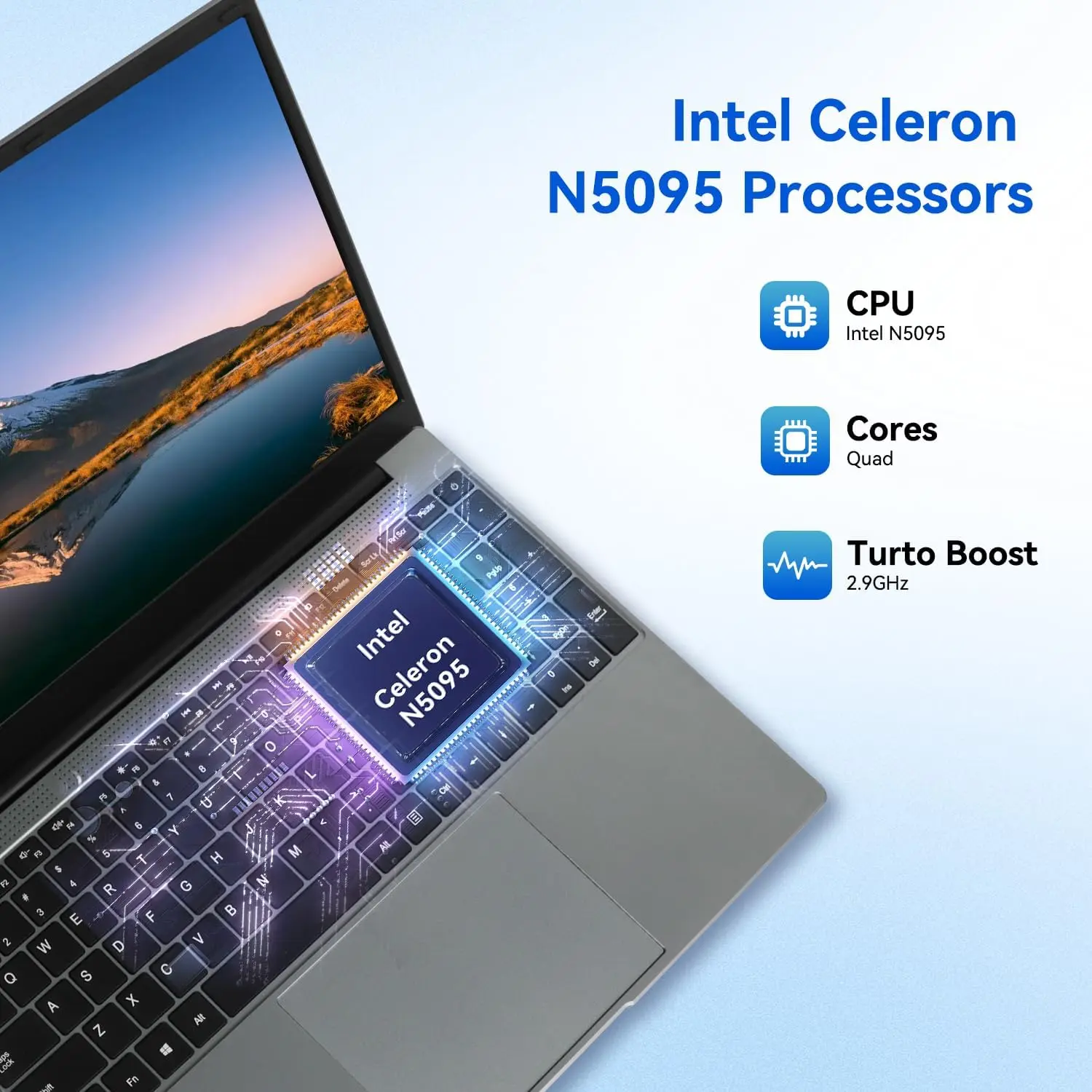 Notebook 15.6 Inch Laptop Windows 11 1366 * 768 Cheap Portable Intel Celeron N5095 Quad-Core Processors Laptop 8 RAM 256GB ROM