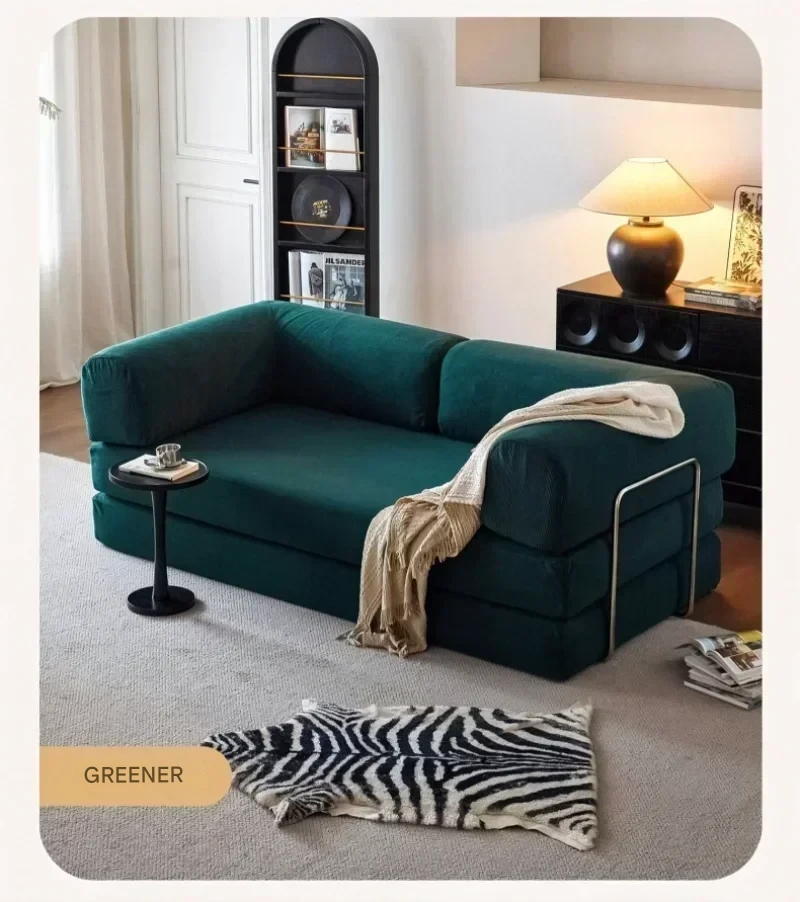 Modernes nordisches Schnittsofa aus Samtstoff, komprimiertes Schlafsofa in Box, Direktverkauf ab Werk, Wohnzimmermöbel