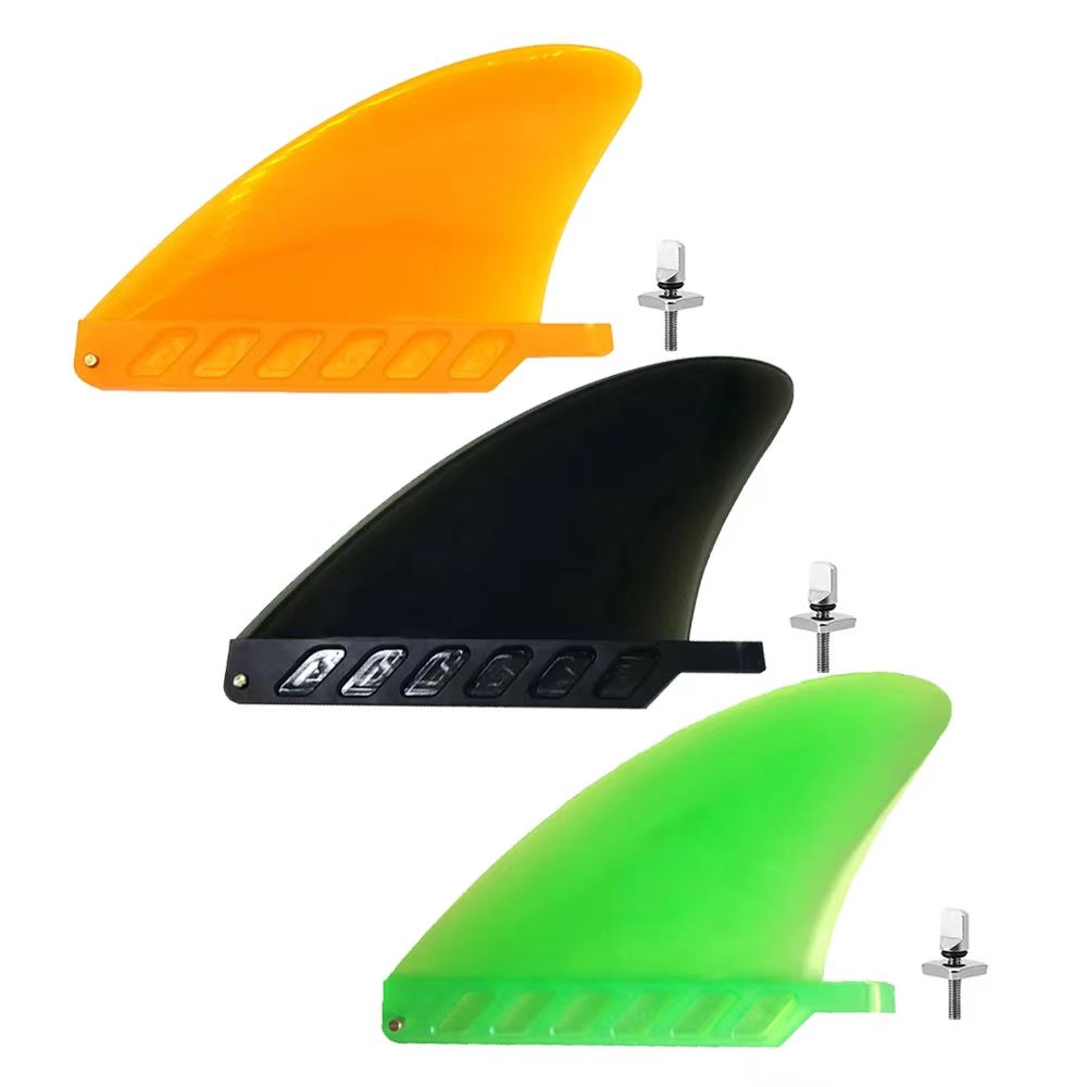 Aleta de centro flexible para tabla de surf inflable, aleta de agua blanca de 4,6 pulgadas con tornillo para tabla larga de Air Sup