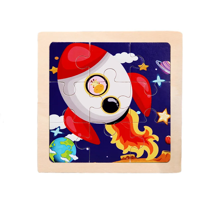เด็กสัตว์ปริศนาไม้ Montessori เกมความรู้ความเข้าใจการ์ตูน Tangram การศึกษาการพัฒนาของเล่นเด็กของขวัญ 2 3 ปี