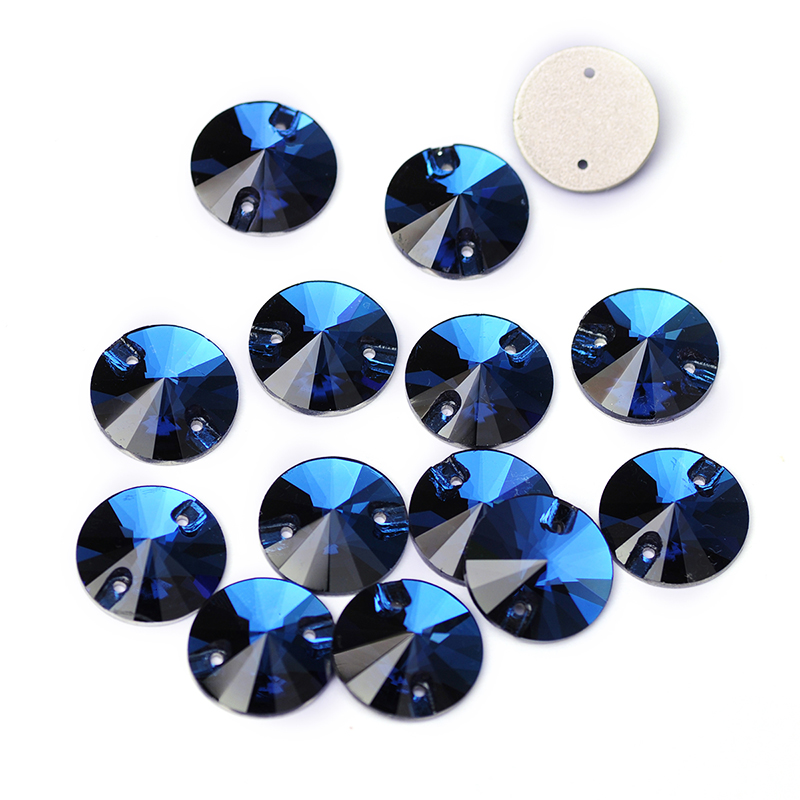 Yanruo 3200 Rivoli May Trên Pha Lê Strass Tự Làm Đá ThủY Tinh Lưng Phẳng May Ren Cho Bộ Kim Chỉ