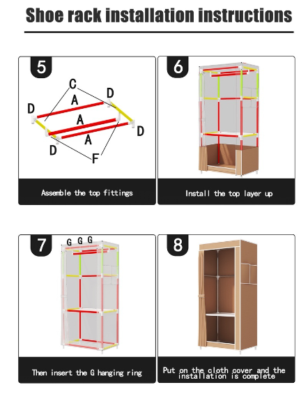 Guarda Roupa Dobrável Roupeiro Portátil Pequeno 56*44*146 - Neverdie Store