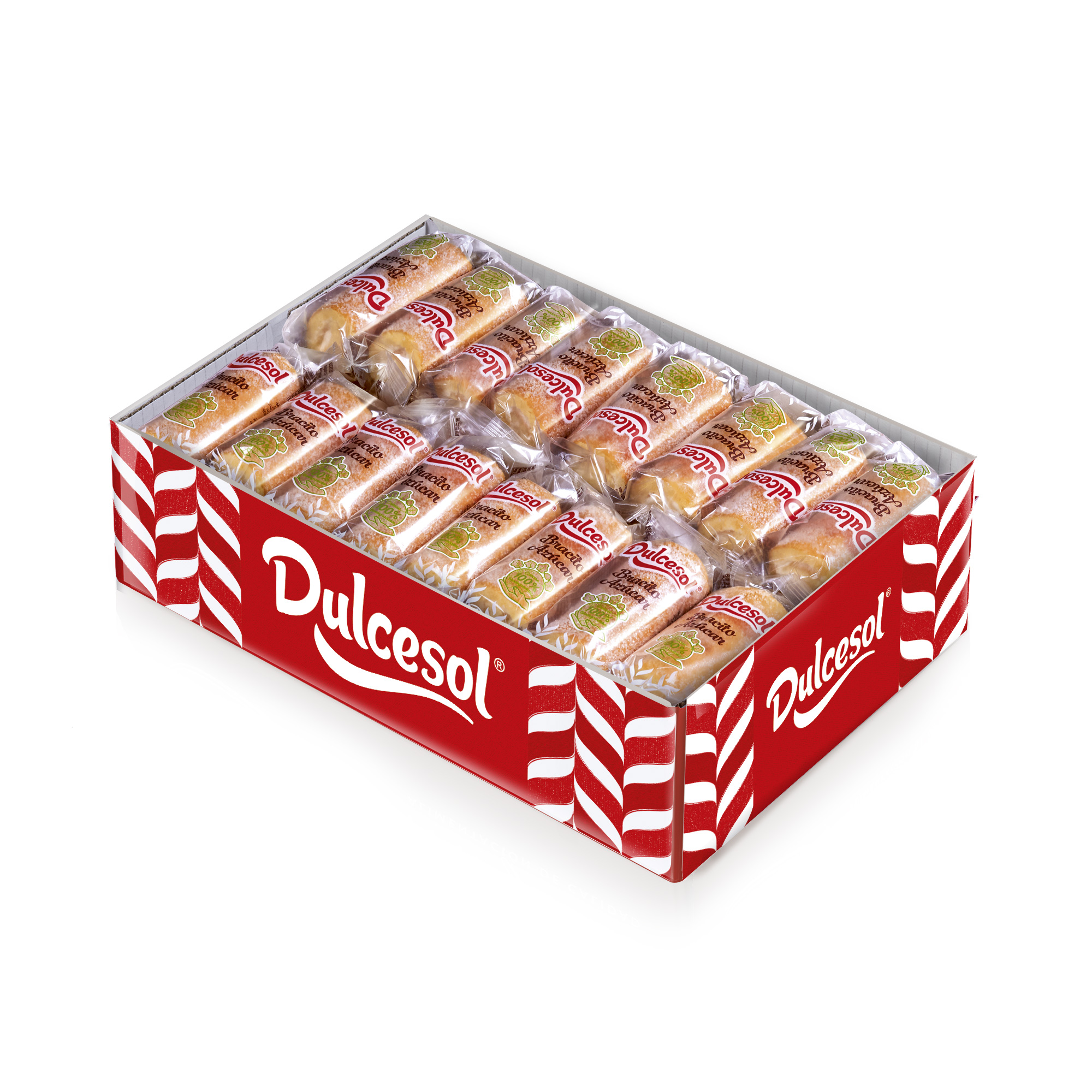 Dulcesol bracitos envueltos individualmente en formato de 2KG aprox - FECHA CONSUMO PREFERENTE 30.06.2025 - Bracitos de azúcar, trufa, fresa y trufa-choco. Los pastelitos más tiernos y esponjosos que hayas probado