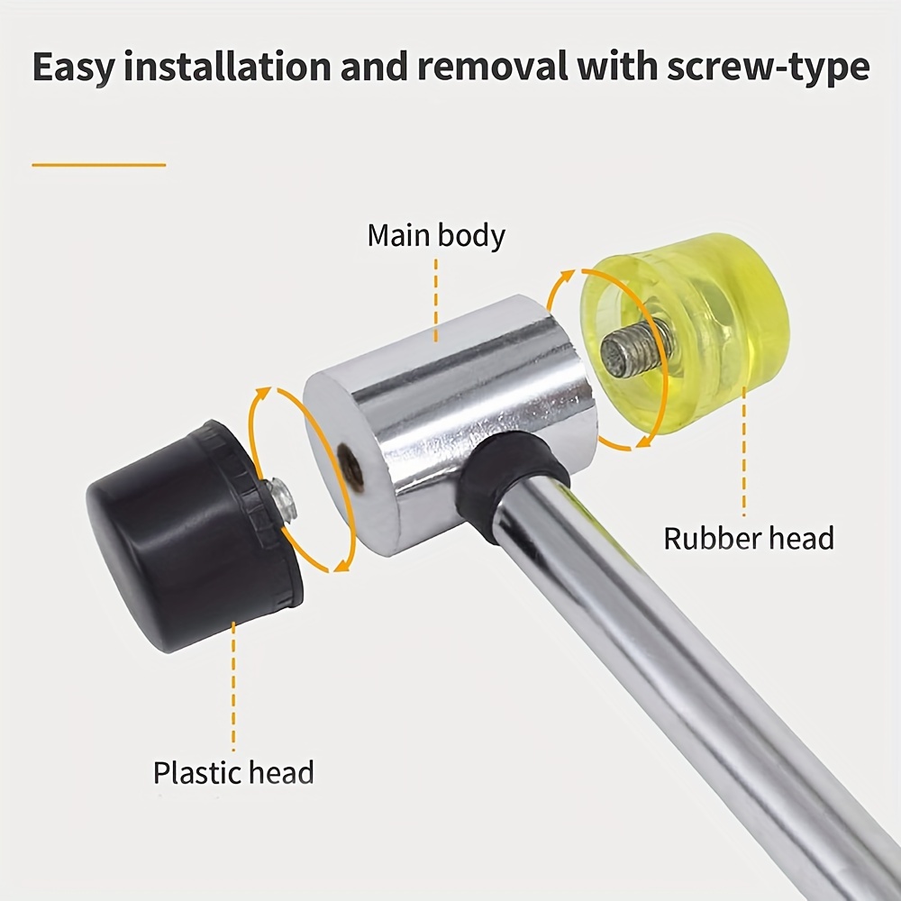 Martello in gomma bifacciale – Martello in plastica morbida per gioielli, artigianato in pelle, lavorazione del legno e installazione di pavimenti