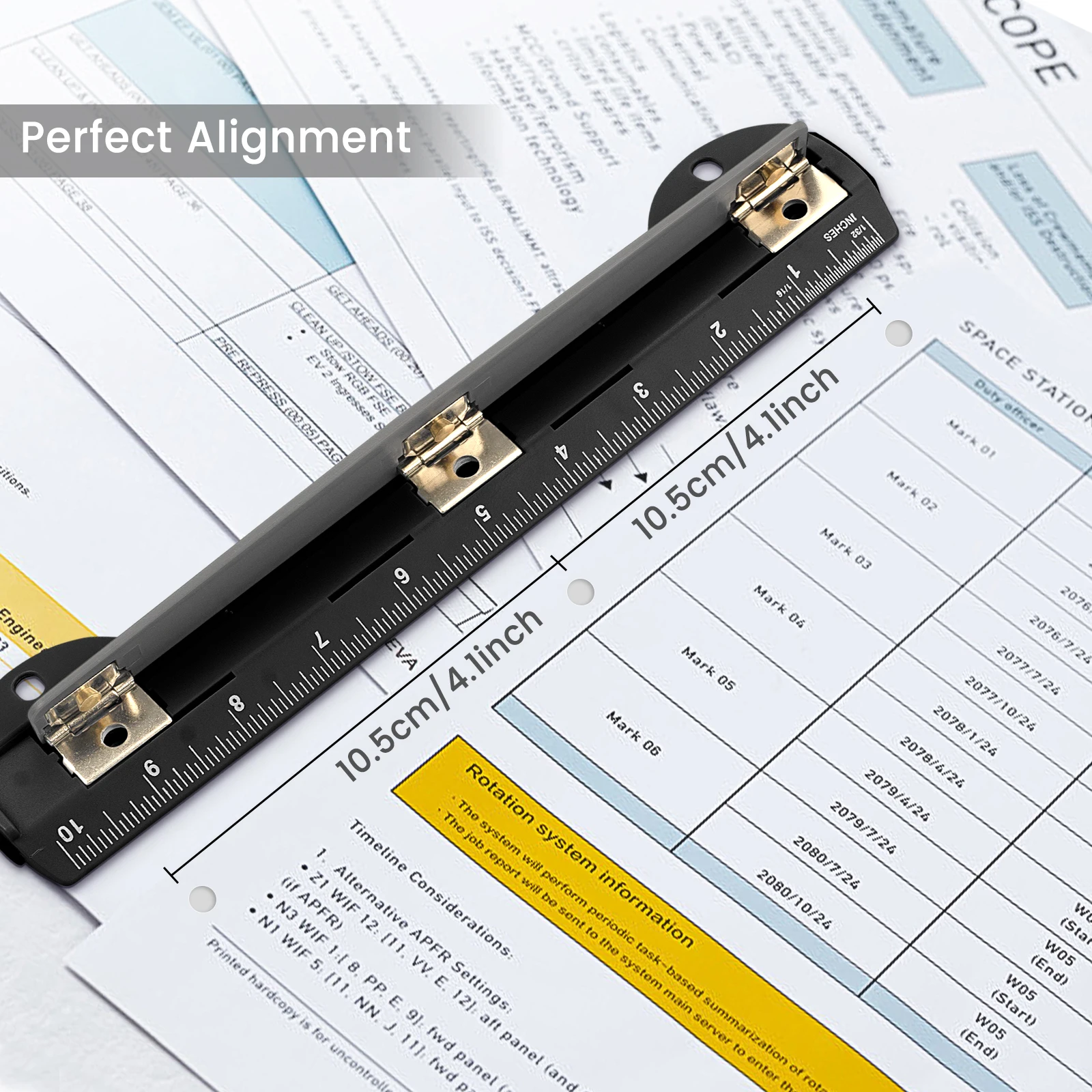 Eagle 3 Hole paper Puncher, with Integrated Ruler, 5 Sheets Capacity, for Ring Binders, Office and School Supplies Stationery