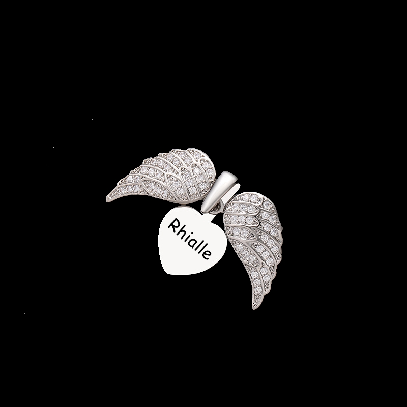 Criatividade nomes personalizados colar anjo asa colar corrente para presente romântico feminino