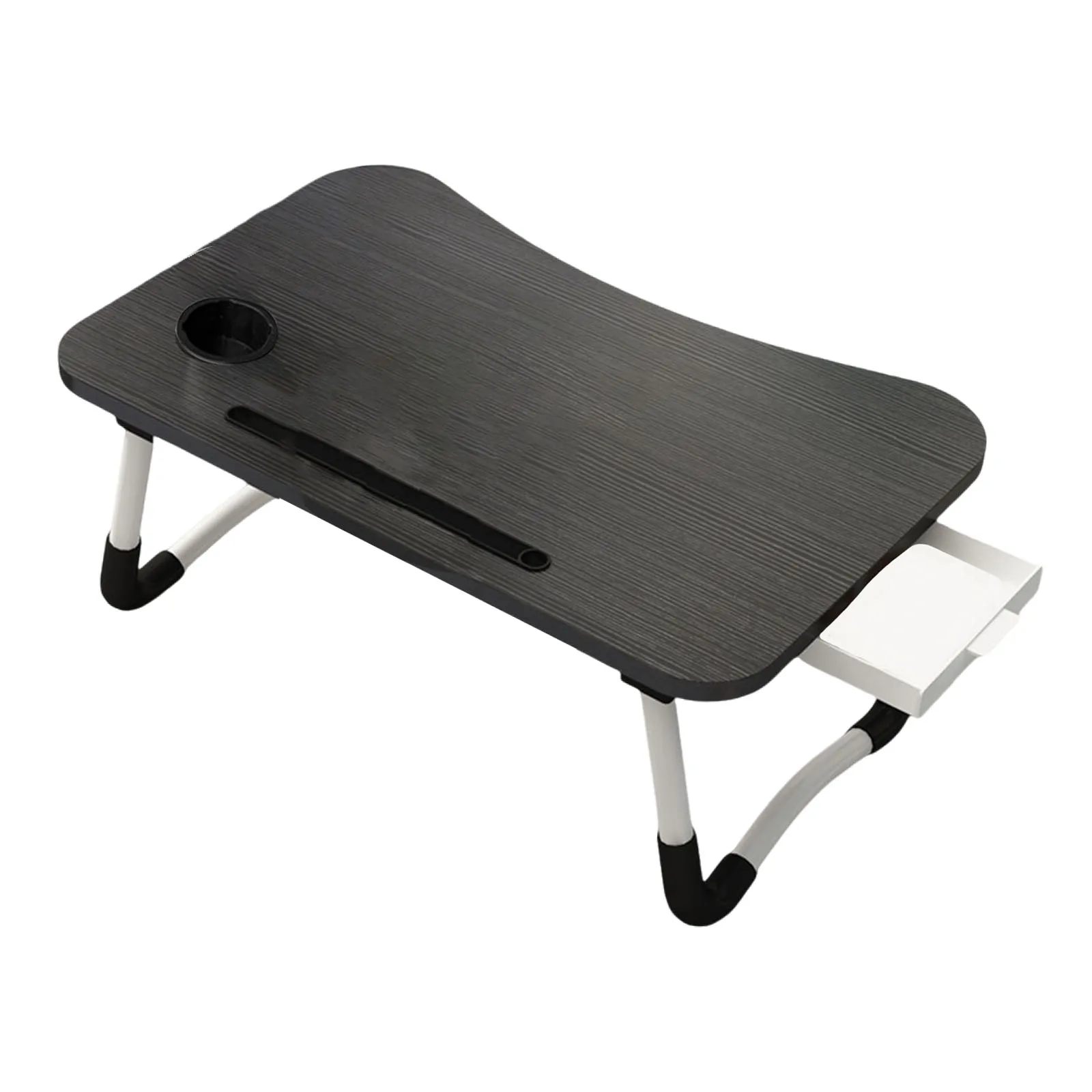 Laptop Bed Table Foldable Lap Table with Cup Holder Drawer Tablet Stand Laptop Bed Tray Table Portable Lap Table Foldable Legs