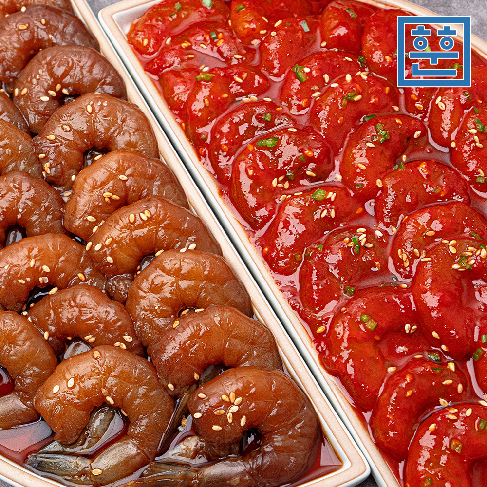 [훈훈수산] 특제소스로 만든 깐새우장 300g+300g / 캔시머용기 포장 / 2가지맛 선택가능