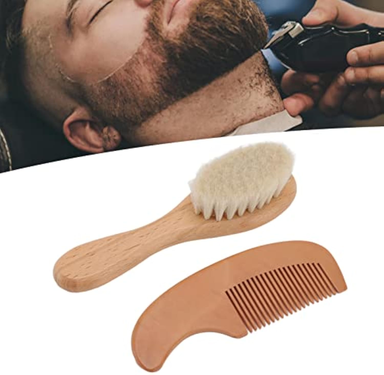 2 stuks babykam set babyverzorging haarborstel beuken zachte wol houten kam pasgeboren stimulator babyshower en cadeau babyhaar rustgevend