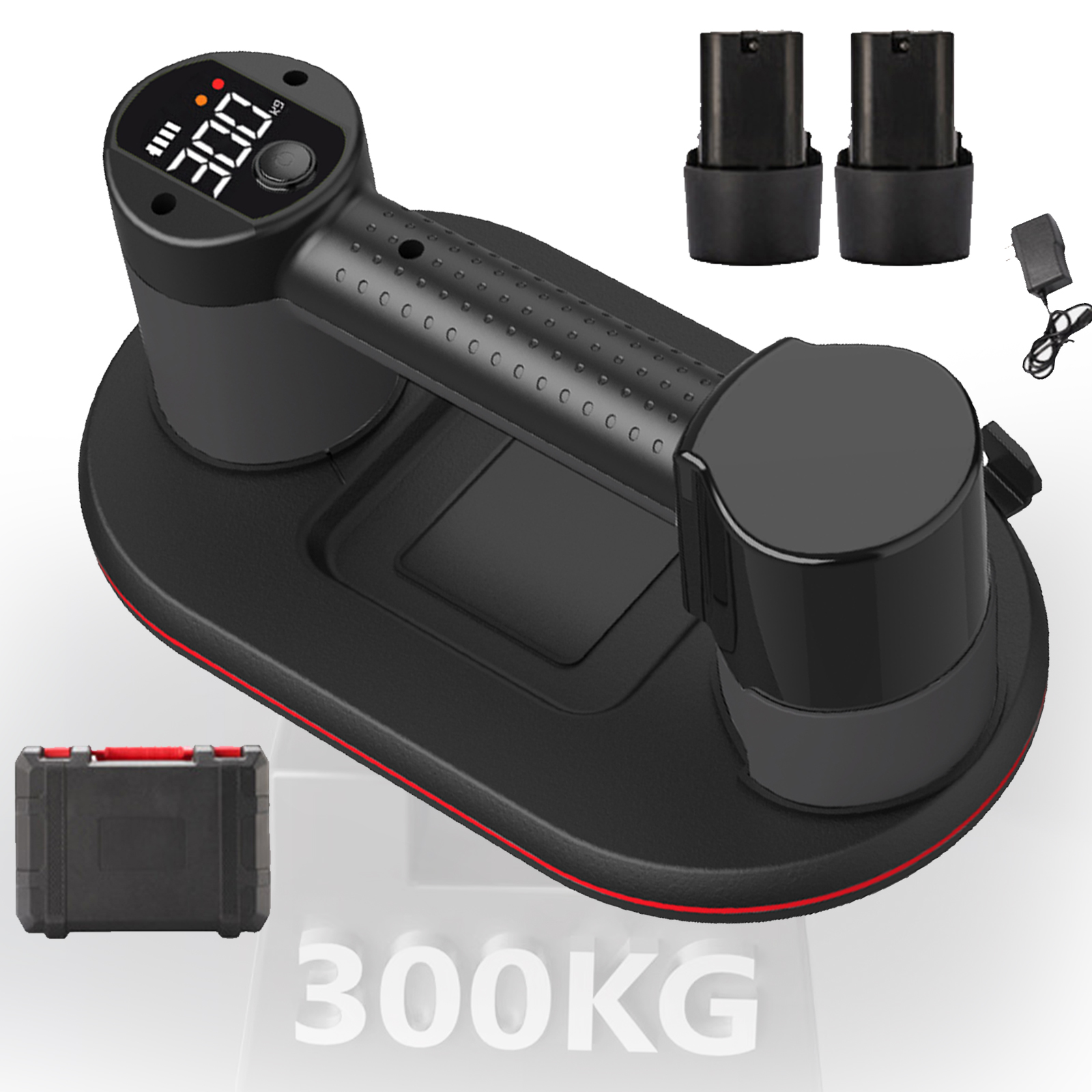 Intelligent Display Industriële Kwaliteit Elektrische Vacuüm Zuignap 300KG Belasting Zware Graniet Tegel Glas Lifter 4000mAh Batterij