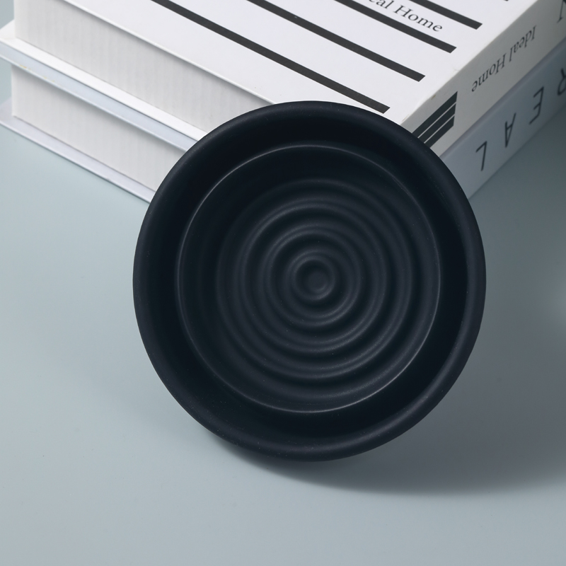 Yaqi schwarze Farbe zusammen klappbare Silikon Rasier schale für die Reise