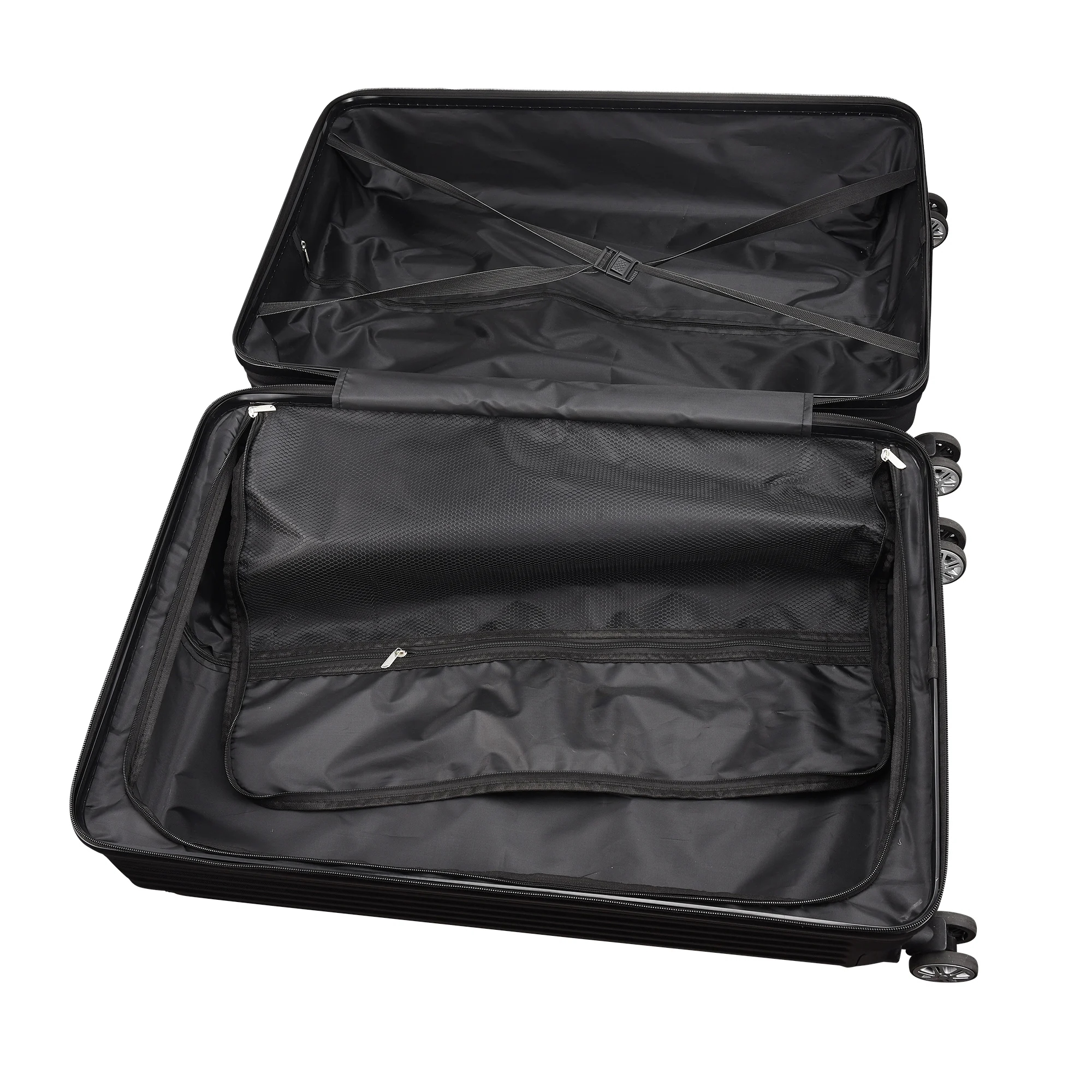 Conjunto de bagagem leve e resistente ao desgaste de 3 peças com compartimentos internos, rodas giratórias universais silenciosas,