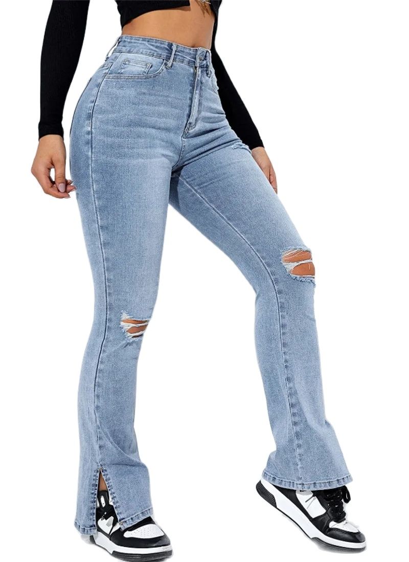 女性用ハイウエストレディースジーンズ,ストレートパンツ,ストレッチデニム,カジュアルパンツ,防寒着,新コレクション,S-2XL, 2023
