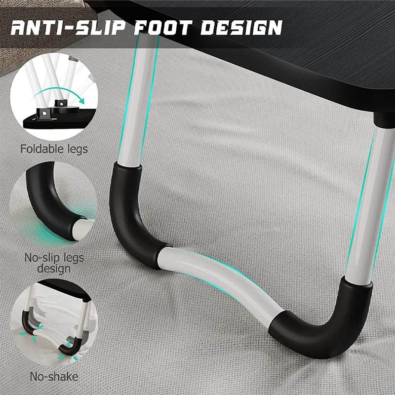 Starley Table de lit pliante portable multifonction 60 cm x 40 cm Table d'ordinateur Support de lecture pour canapé Table de cuisine ou mini chaise pour enfants stables sans secousse ergonomique Durable et durable