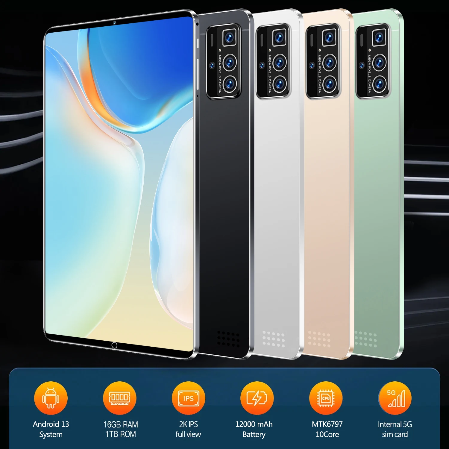 2025 5G Nowa globalna wersja 11,6-calowy tablet Android 16 GB RAM 1 TB ROM Android 13.0 MTK6797 12000 mAh Sieć Bluetooth WIFI tablet