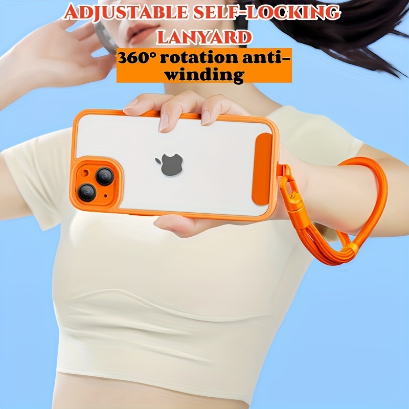 Cordão - Suporte de clipe de alça de telefone ajustável para todas as capas de telefone com 7 mm de espessura (pescoço, ombro e crossbody / pulso)