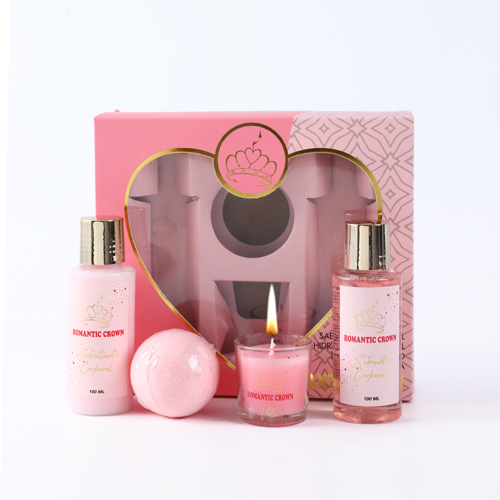Kit de spa de coroa romântica 4 peças, presente para casais, presentes Nata