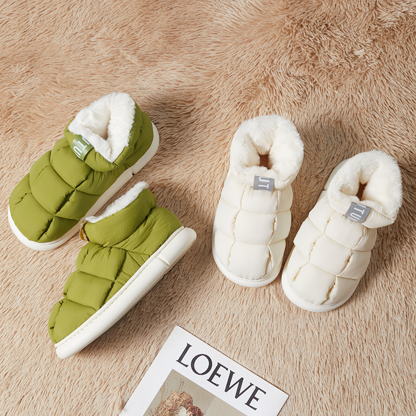 UTUNE warme hausschuhe männer Winter Knöchel Schnee Stiefel Warme High Top Frauen Stiefel Für Hause Nicht-slip Plüsch Slip-on Paar Außerhalb Schuhe