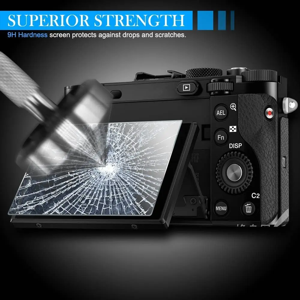 Protector de pantalla de vidrio templado para Sony A6400 A6300 A6000 A5000 NEX-7/6/5 A9 A77 A7R A7 A7s A7II A7III ZV1 RX10 RX100 II III IV