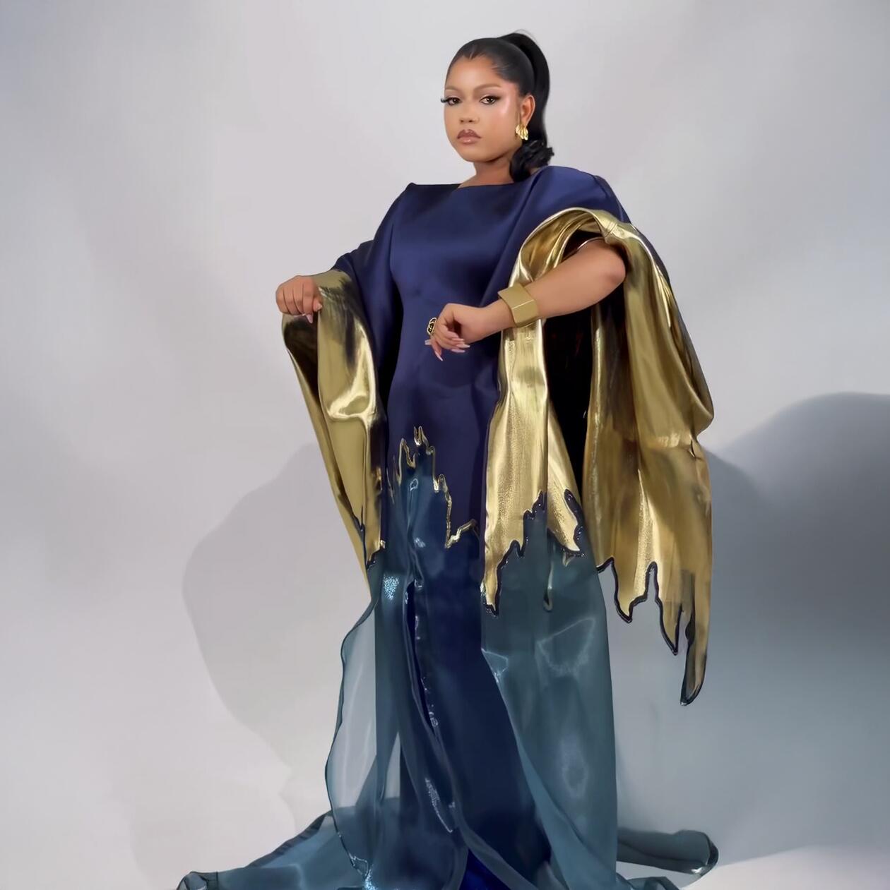 Par de dos piezas de moda con lencería de encaje Boubou vestido de mujer lujoso ropa de tela africana para mujer