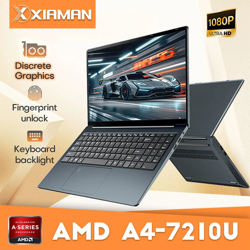 Xiaman 15.6 "portátil amd A4-7210U mx350 gpu notebook pc portátil display ips impressão digital retroiluminado laptops de jogos para estudo de trabalho