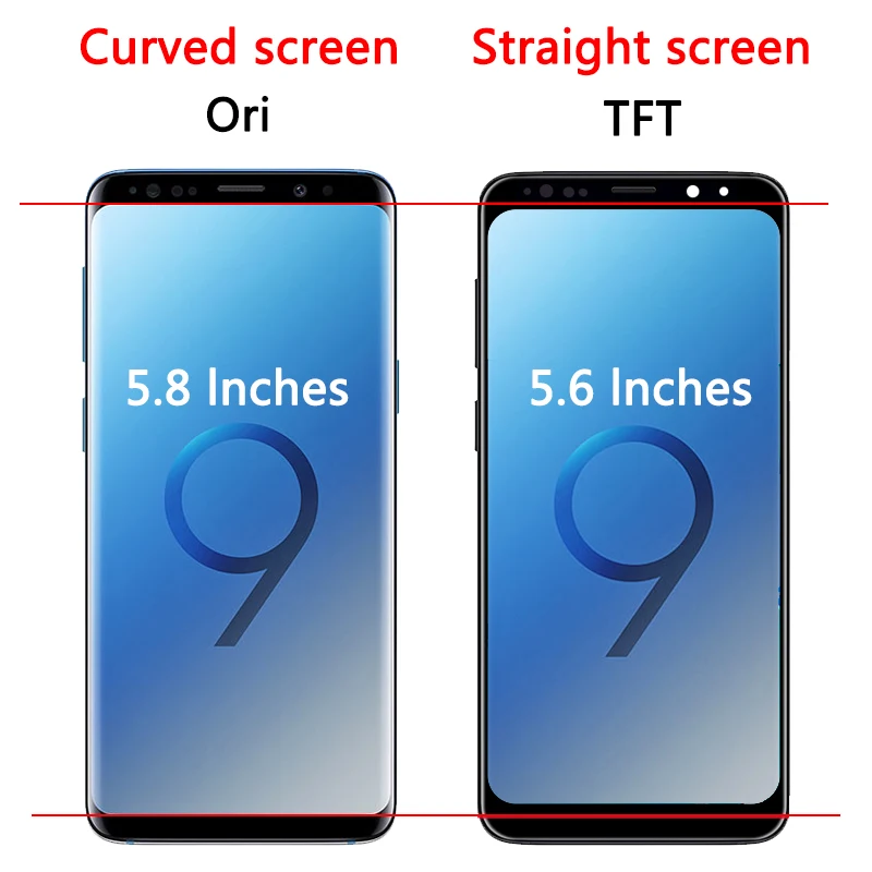 100% ทดสอบใหม่สําหรับ Samsung S8 G950 G950F SM-G950FD จอแสดงผล LCD หน้าจอสัมผัสกรอบสําหรับ Samsung S9 G960 SM-G960F จอแสดงผล