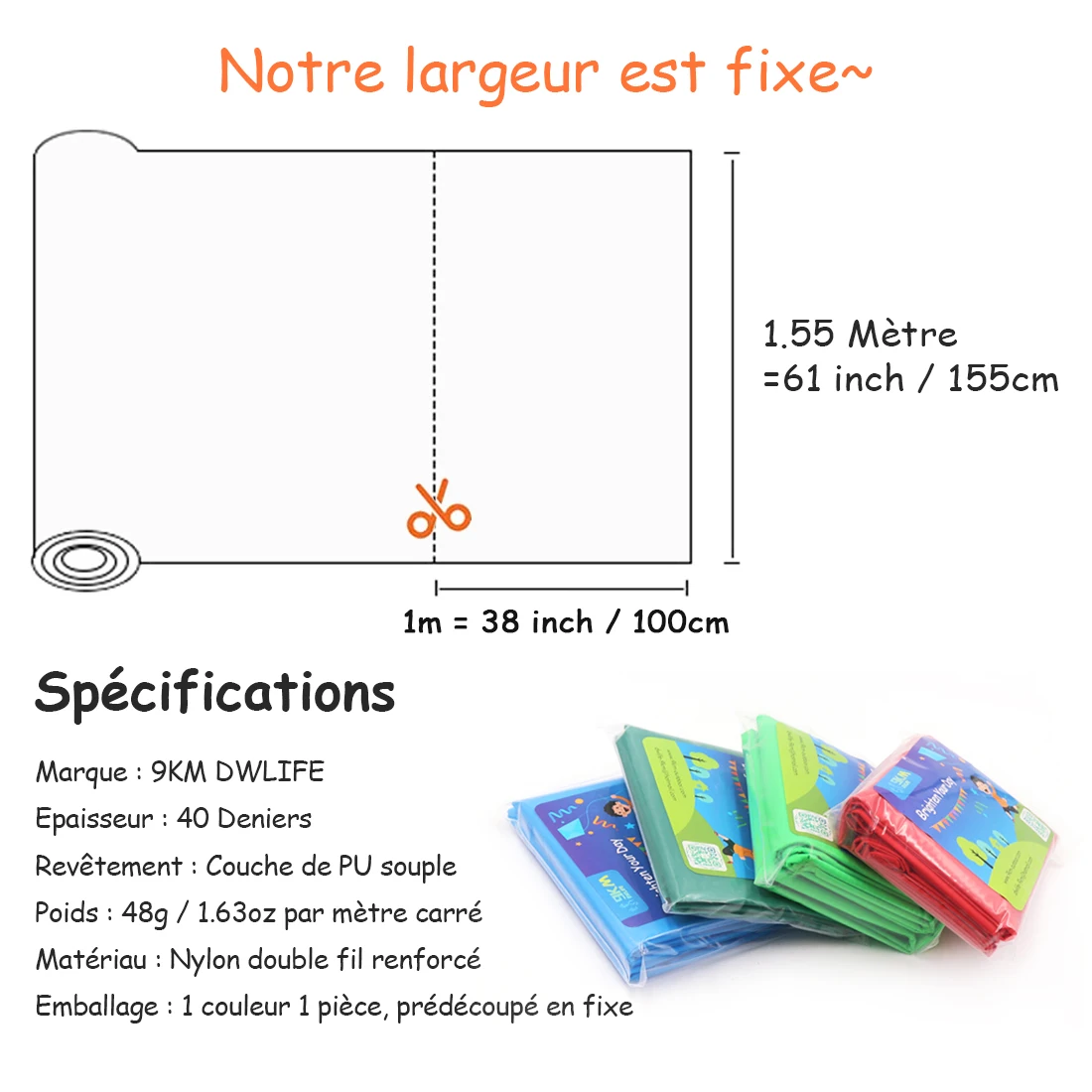Tissu Nylon Ripstop 40D enduit PU imperméable Durable tissu cerf-volant pour Parachute drapeau gonflable bâche couverture tente projets de bricolage