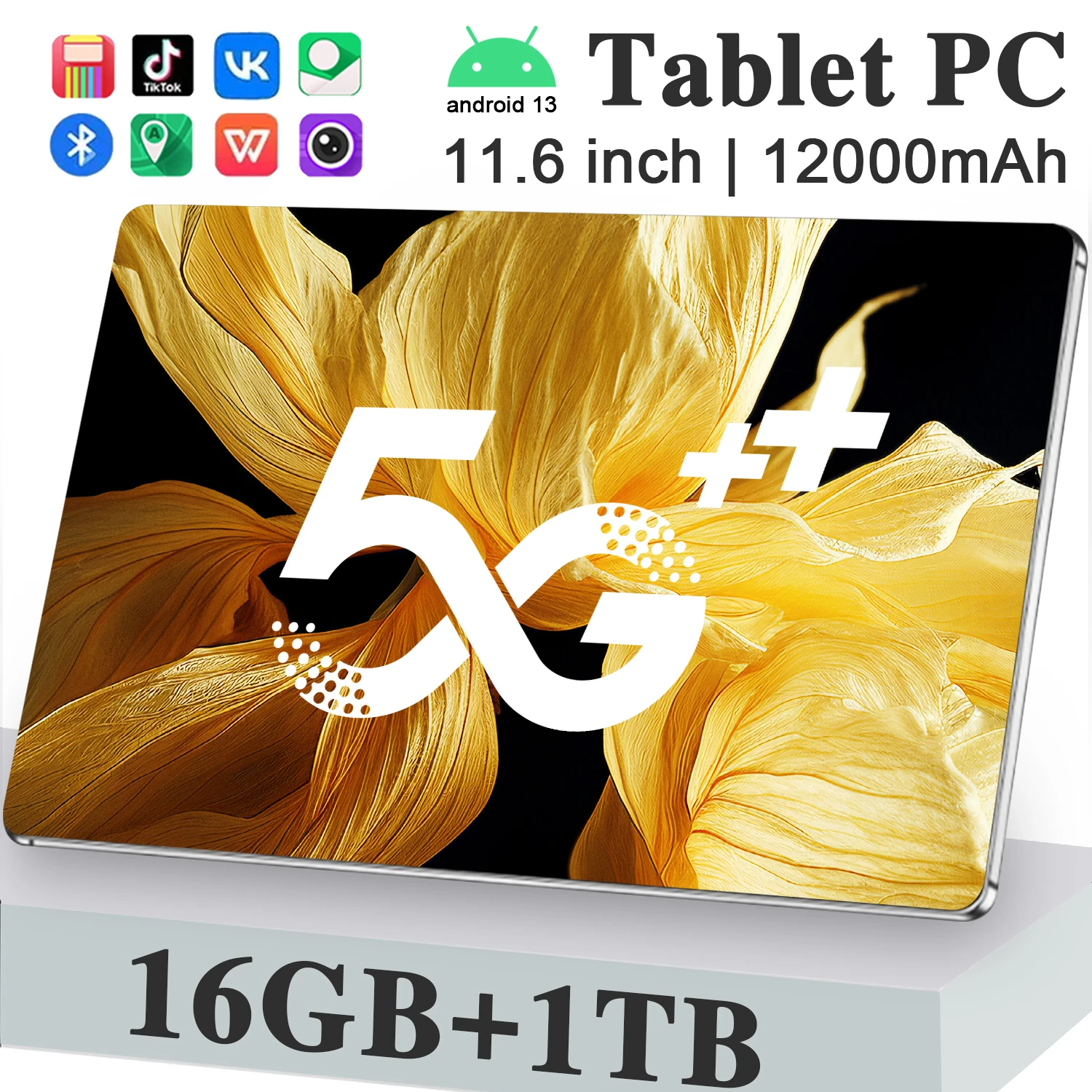 2025 Original Android Tablet Android13.0 10 Core 11,6 pulgadas HD 16GB + 1TB 12000mAh 5G Dual SIM Bluetooth WiFi GPS mesas ﻿