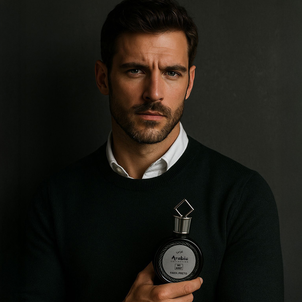 Perfume Árabe Masculino Fakhar Preto A007 – 25ml – Aromático Amadeirado