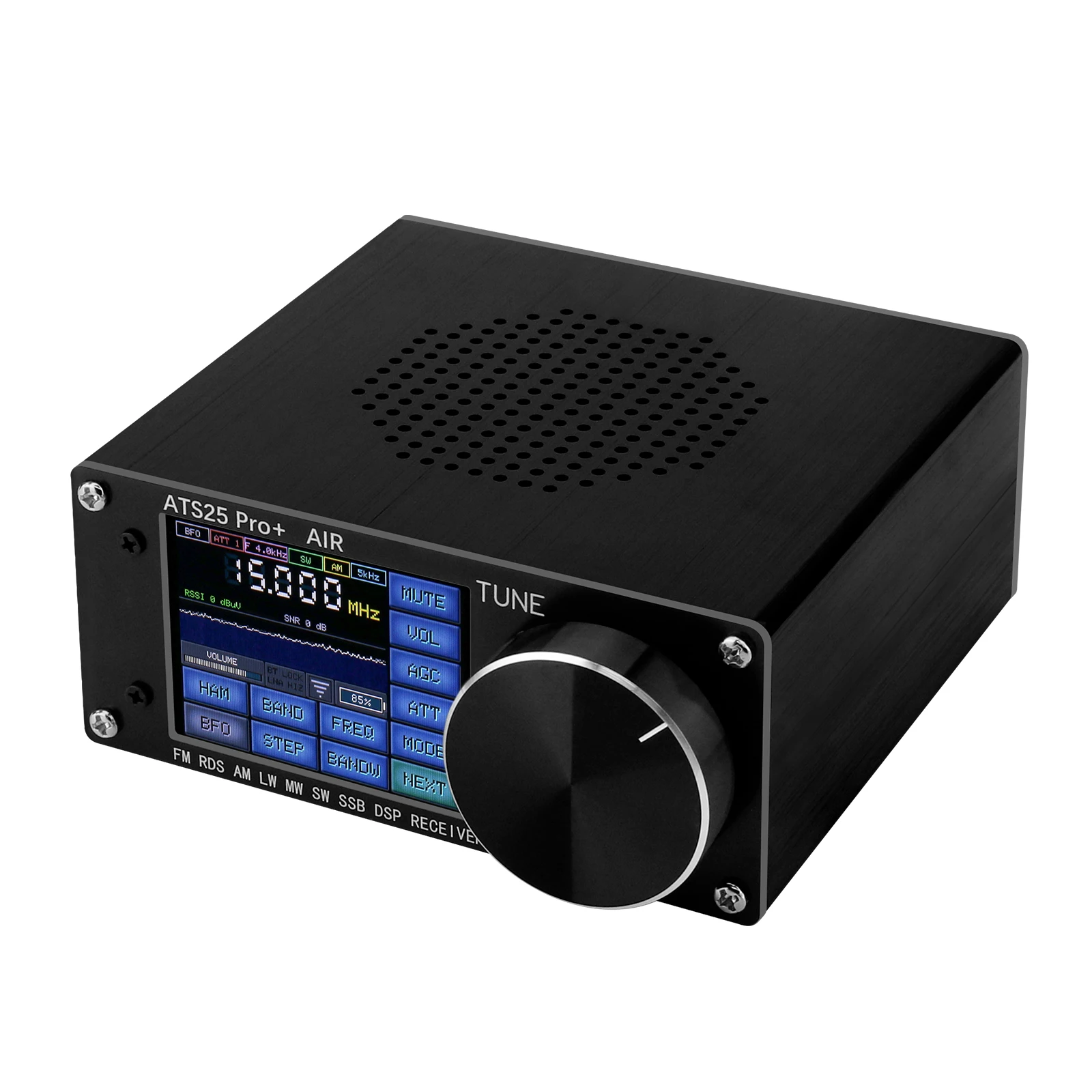 HAMGEEK ATS25 Pro+ FM SW SSB MW LW AIR SDR Receptor Receptor de banda de aviación compatible con Bluetooth Wifi