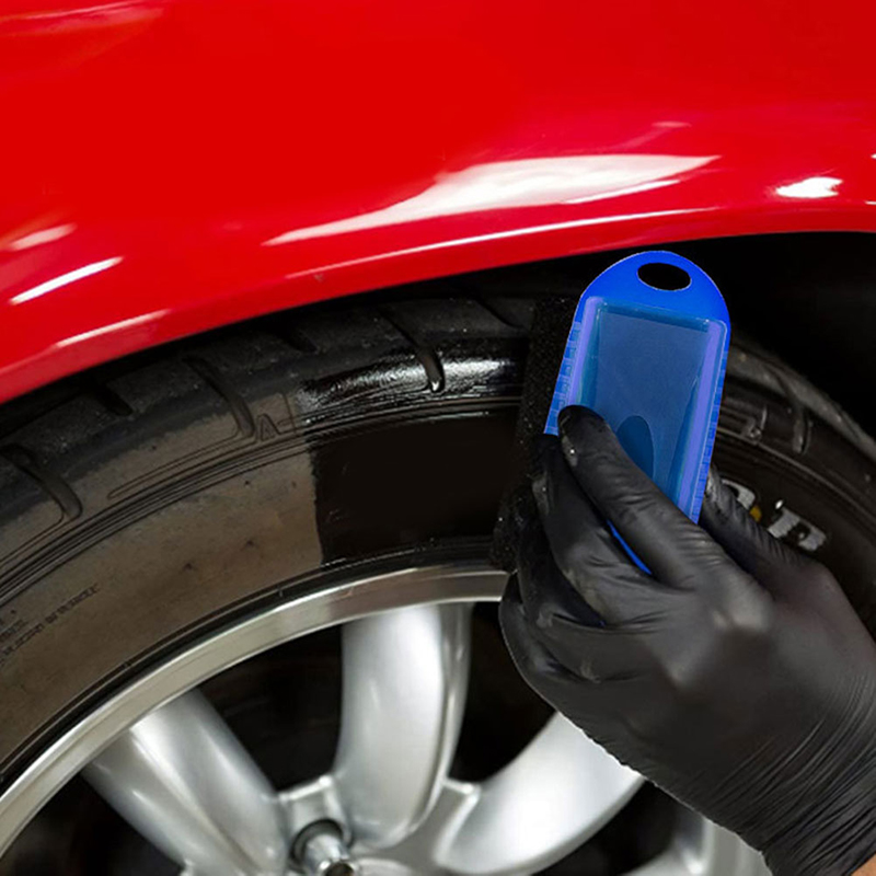 Seametal escova de esponja de polimento de roda de carro com capa abs lavagem limpeza pneu contorno curativo aplicador almofadas