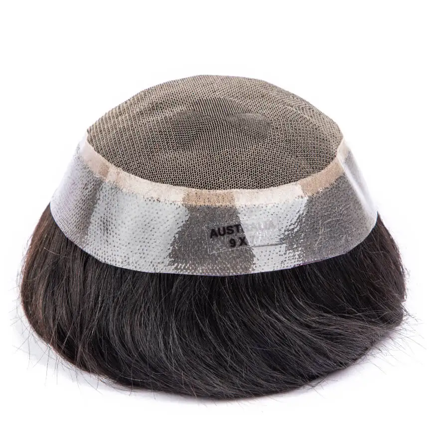 Tupé australiano para hombre, peluca con Base de PU de encaje para hombre, prótesis de cabello para hombre, peluca transpirable para hombre, sistema de reemplazo de prótesis capilar