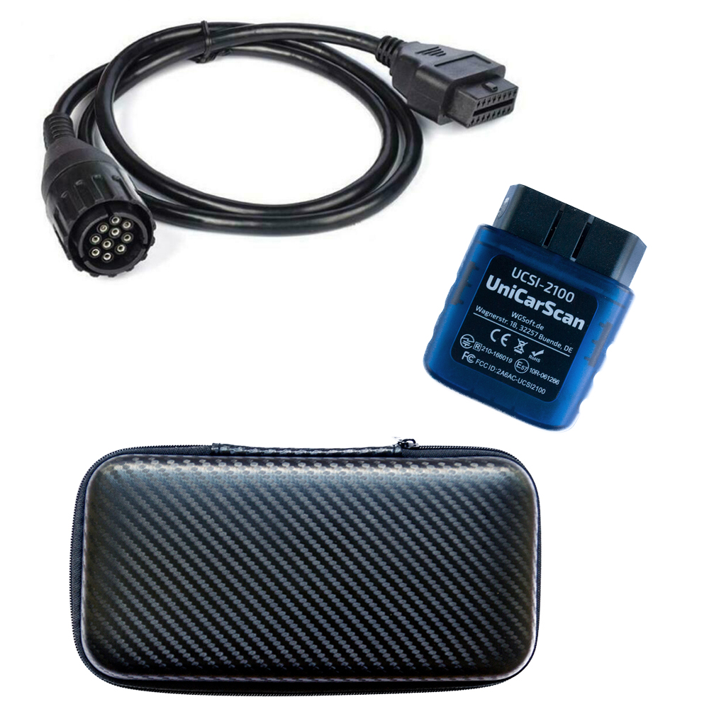 Adaptor Bluetooth UniCarScan BMW kendaraan sepeda motor mendukung Android iOS Motocross scan bimercode dengan kabel 100cm