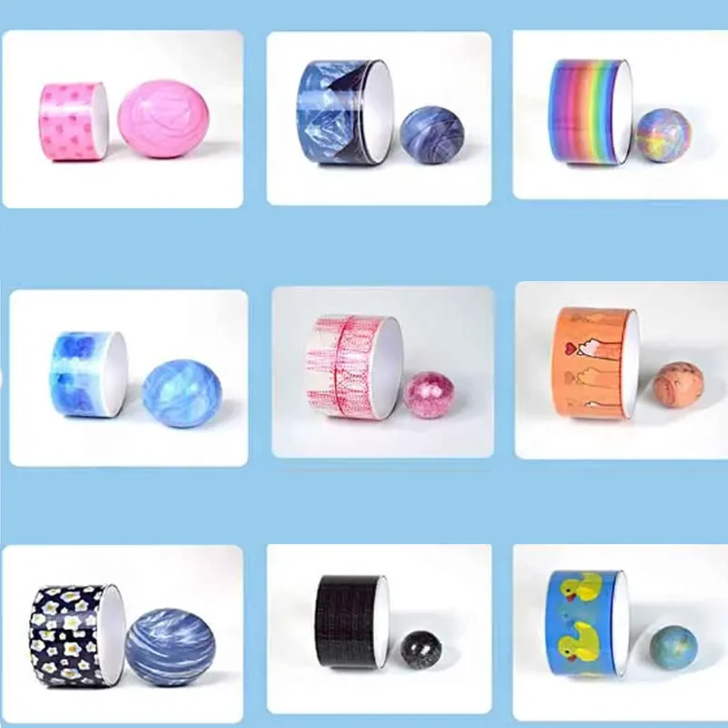 Fita adesiva de bola de descompressão diy, fitas adesivas coloridas de descompressão de brinquedos para adultos brinquedos pegajosos de natal e ano novo