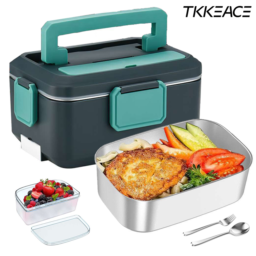 TKKEACE 2.5L Elektrische Lunchbox Draagbare Picknick School Voedsel Verwarming Warmer Container Rvs Set voor Kinderen Kantoor Echtgenoot