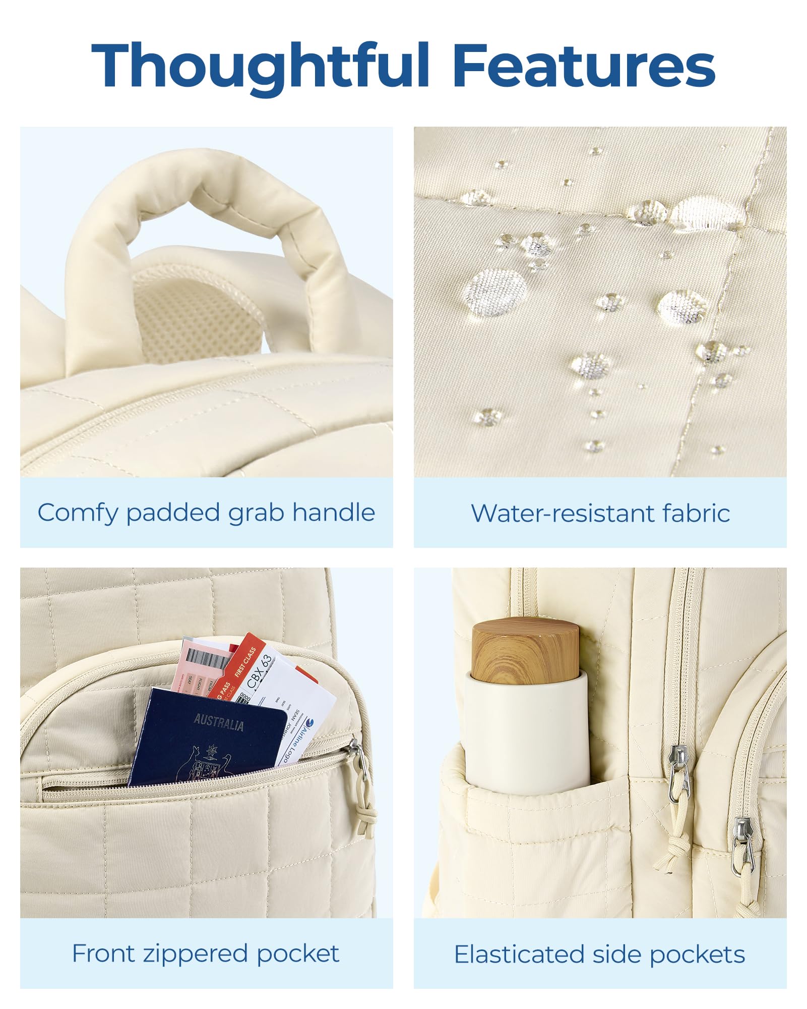 Mochila BAGSMART para mujer, mochila escolar para niñas, mochila grande impermeable para la universidad, mochilas de viaje, bolsa para libros para ordenador portátil para mujer
