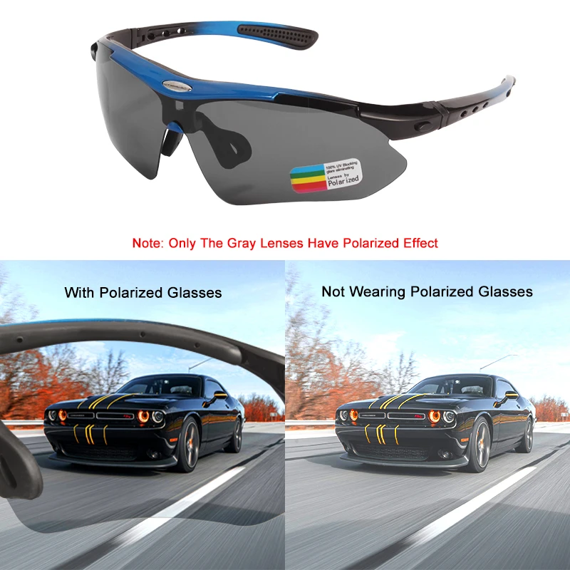 Nuevo Juego de 5 lentes gafas tácticas polarizadas para hombres deportes al aire libre gafas de escalada a prueba de viento gafas protectoras de seguridad