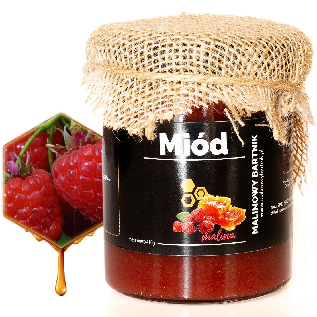 Miód z Malinami 410G Tegoroczny Zbiór Pyszny Kremowany PL